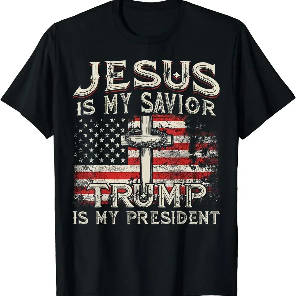 Jesus is savior + Trump is president T-shirt