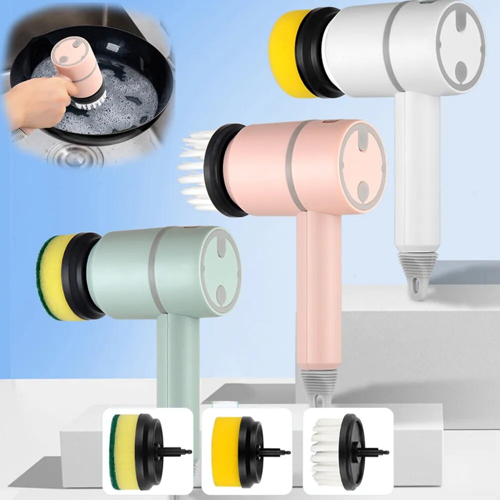3 In 1 Electric Chargeable Scubber Brush