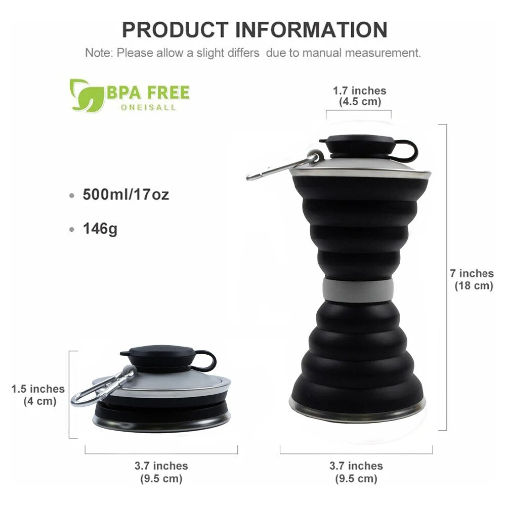 Collapsible Water Bottle (Fits almost anywhere)
