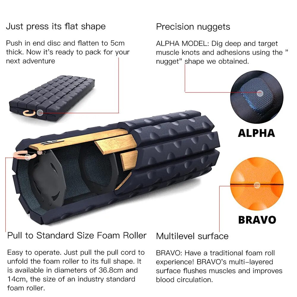 Foldable Foam Roller (Roll on the go)