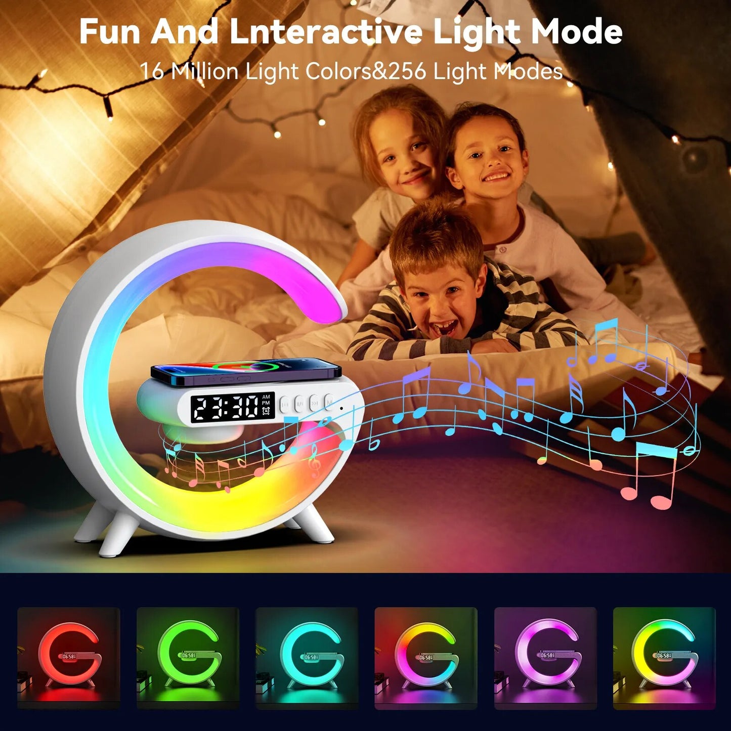 RGB Wireless Charging Alarm Clock