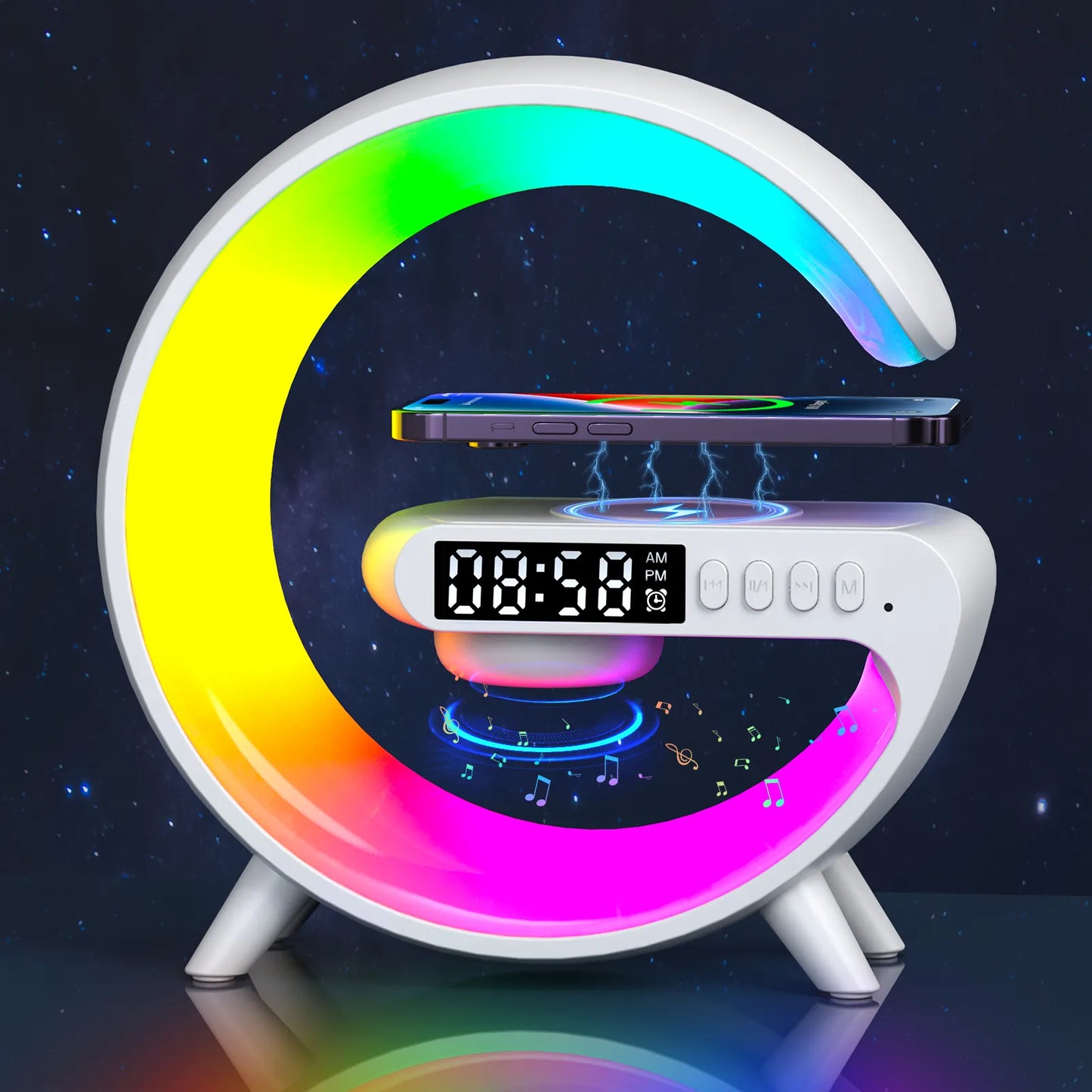 RGB Wireless Charging Alarm Clock