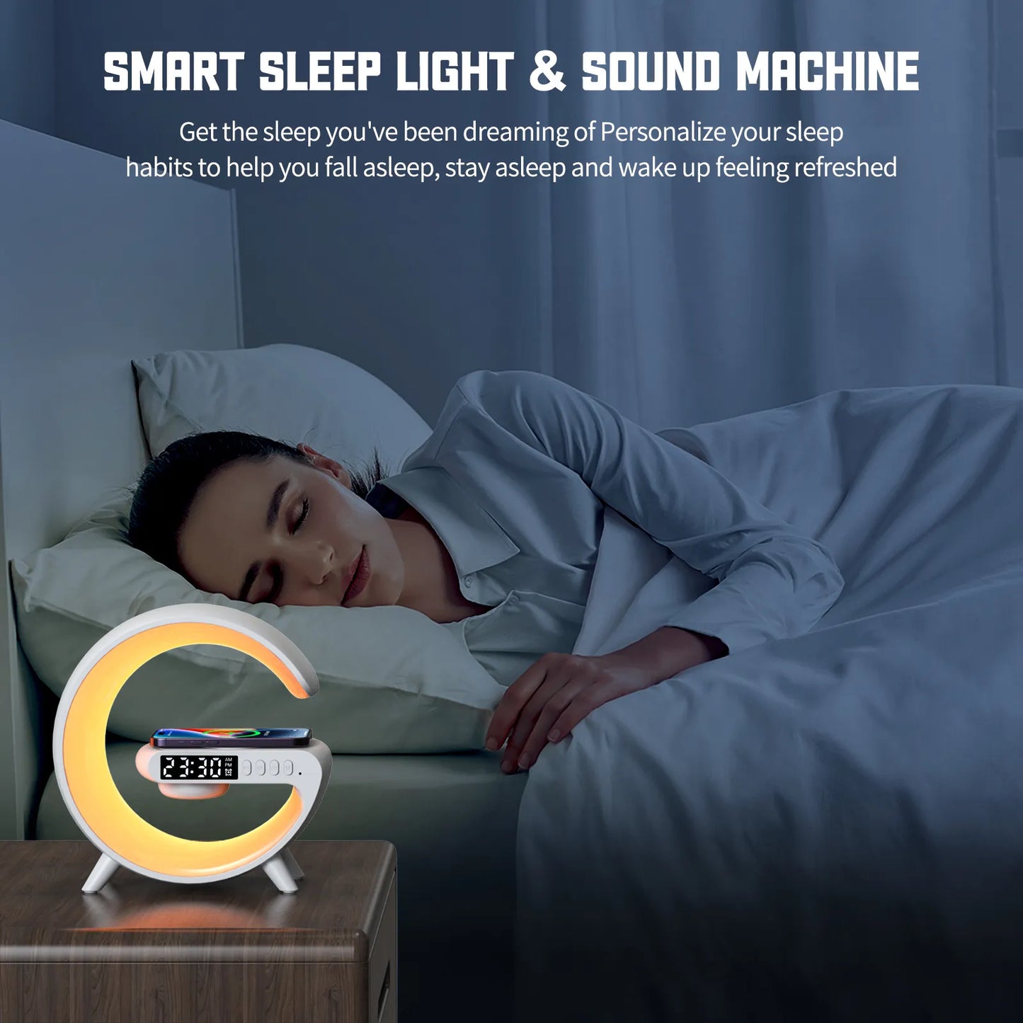RGB Wireless Charging Alarm Clock